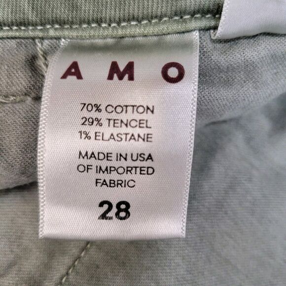 AMO Easy Trousers In Surplus Green Size 28 Womens Cropped Straight Leg High Rise - Picture 8 of 13